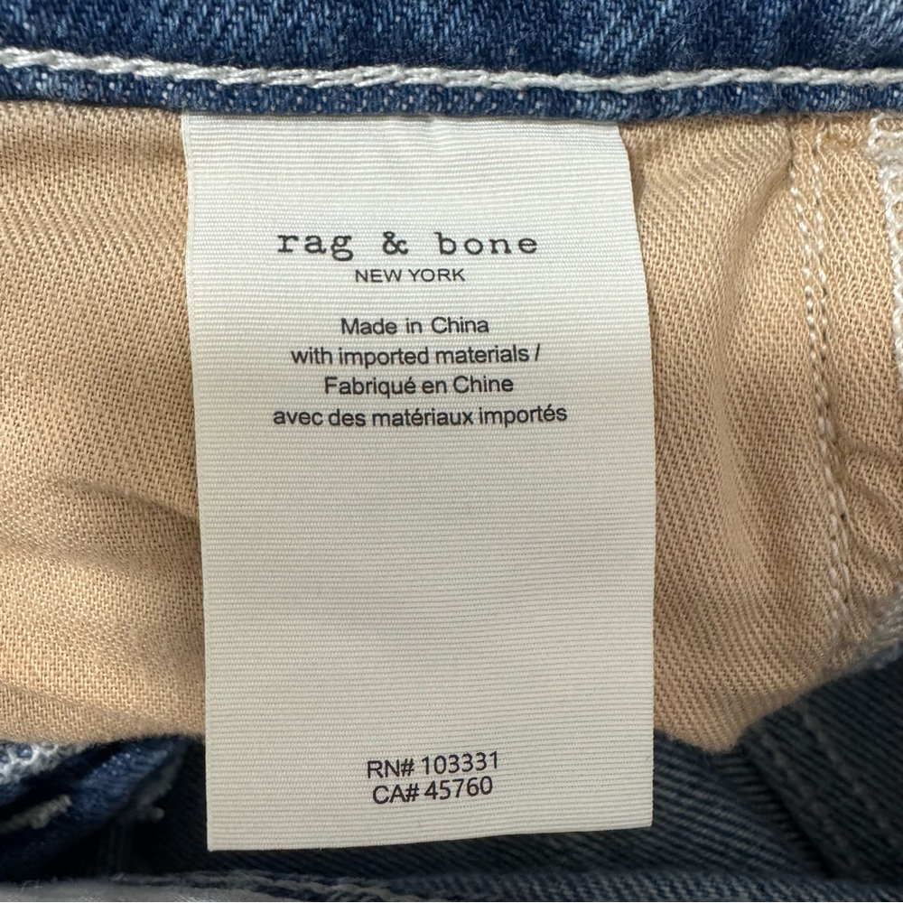 Rag & Bone Andi Distressed High Waist Wide Leg Ankle Jeans Malvern Size 27 - Picture 14 of 14